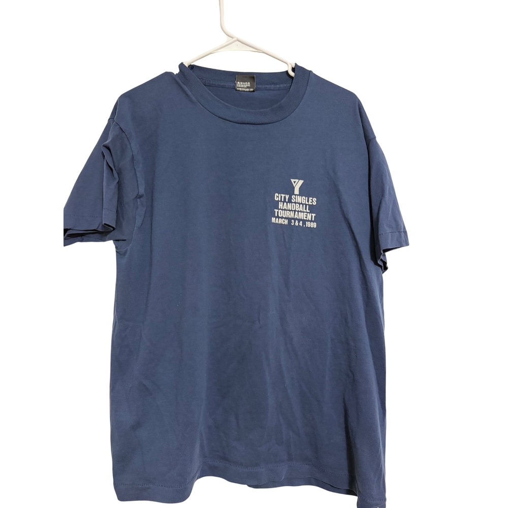 Screen Stars Best T-Shirt Vintage 1989 Handball Navy Graphic XL Retro 80s Tee